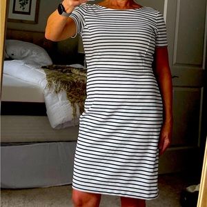 Banana Republic navy and white striped dress